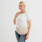 Floral Print Crescent Sling Bag - Green_8556498_2