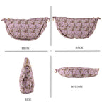 Floral Print Crescent Sling Bag - Purple_8556504_4