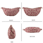 Floral Print Crescent Sling Bag - Burgundy_8556505_4