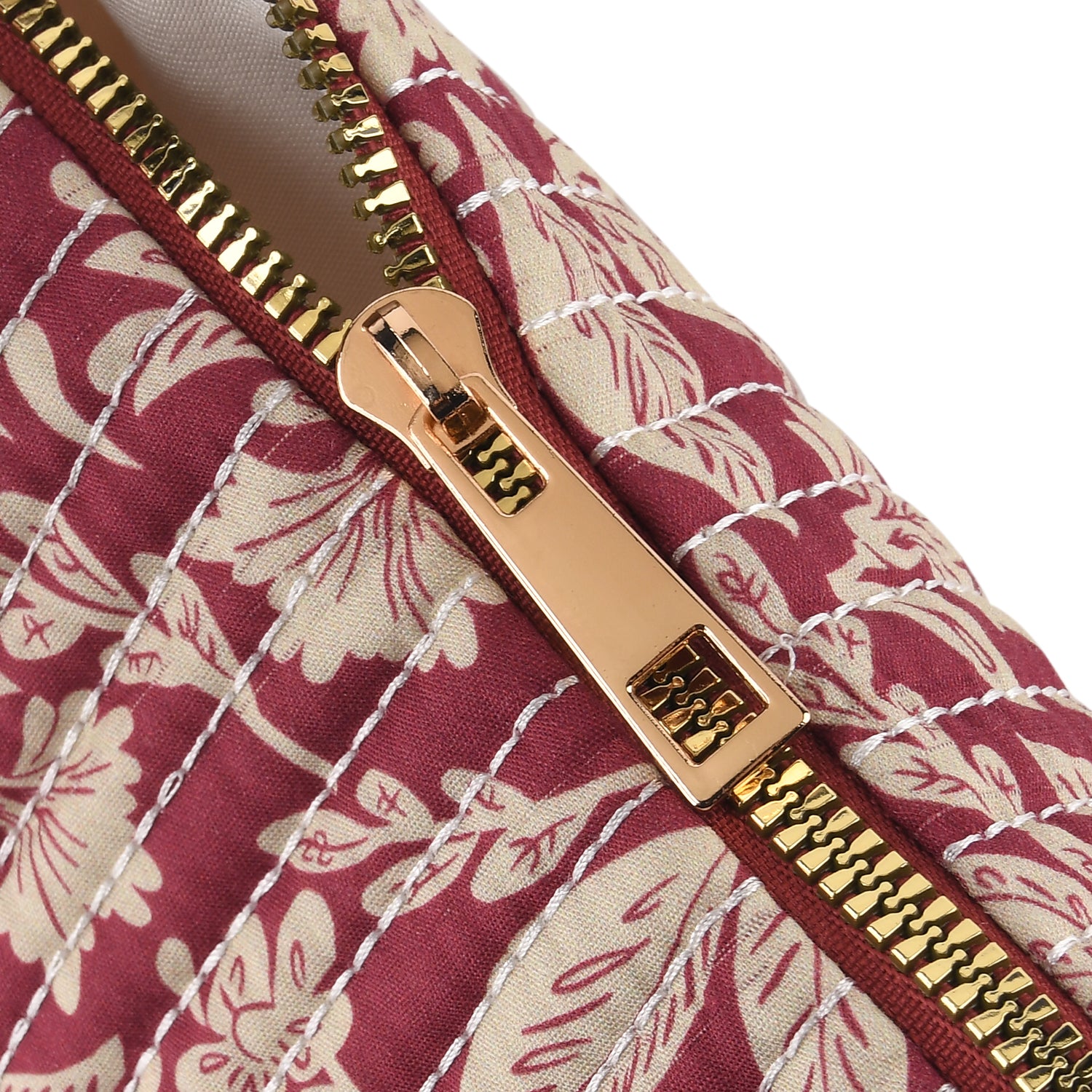 Floral Print Crescent Sling Bag - Burgundy V32517361 6