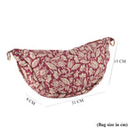 Floral Print Crescent Sling Bag - Burgundy_8556505_7