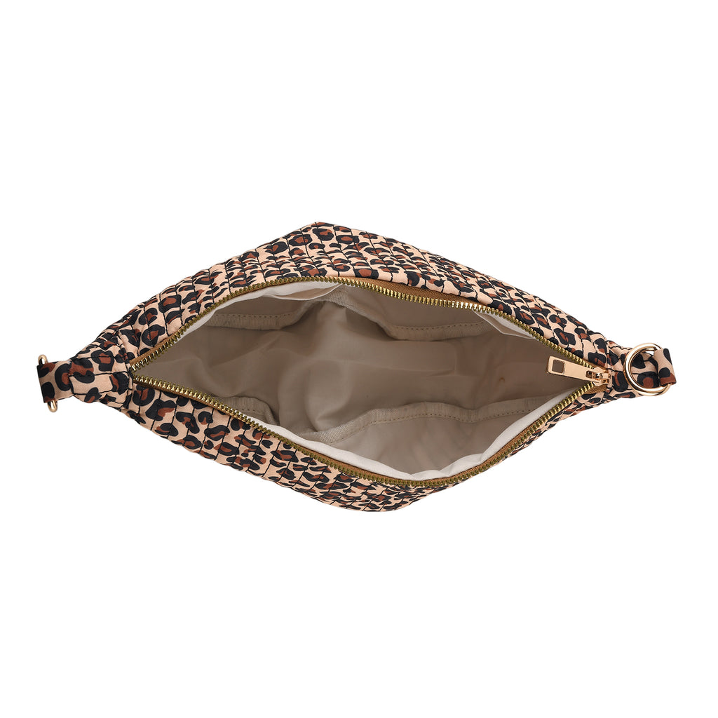 Leopard Print Crescent Sling Bag - Brown_8556506_5