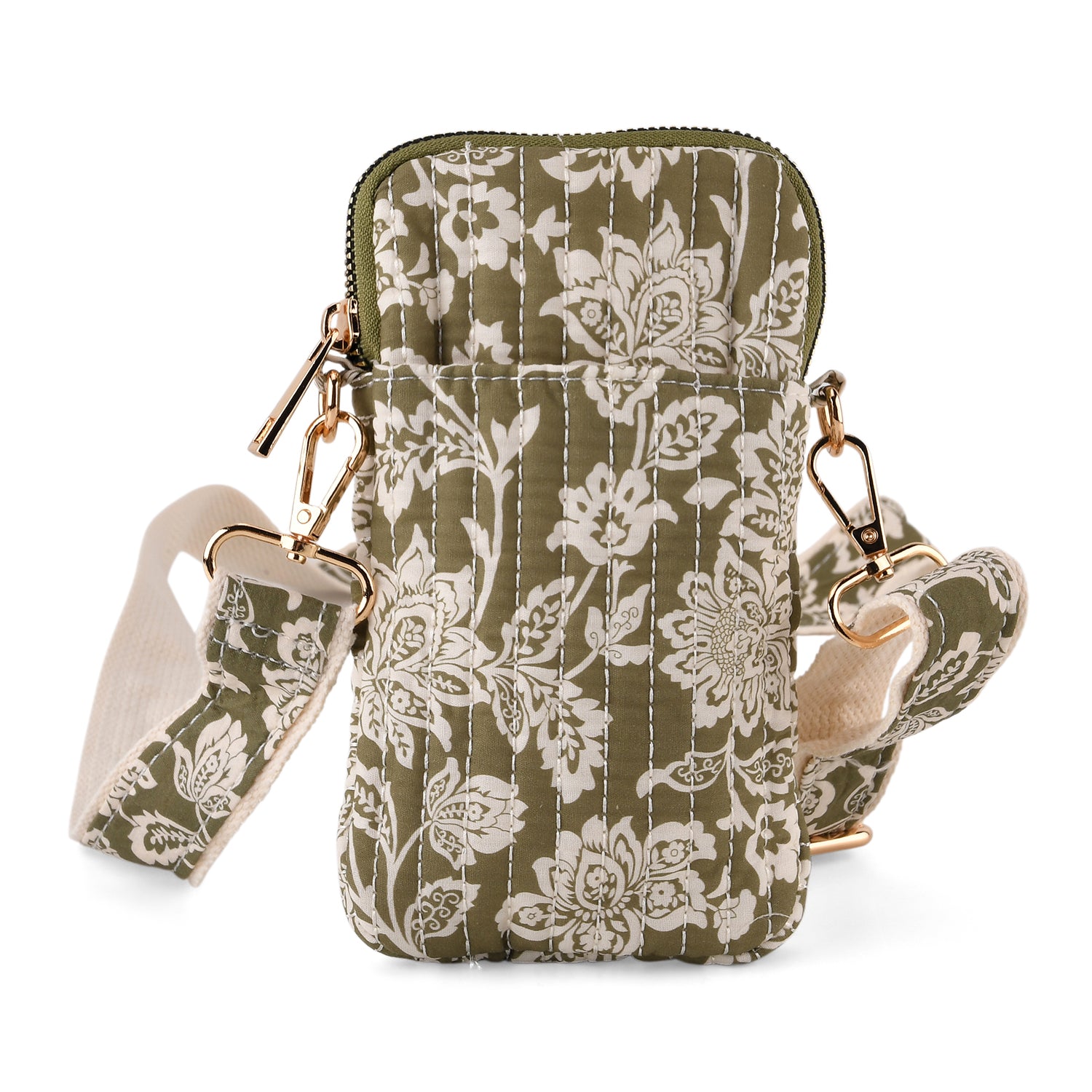 Flower Print Crossbody Phone Bag - Green 8556514 0