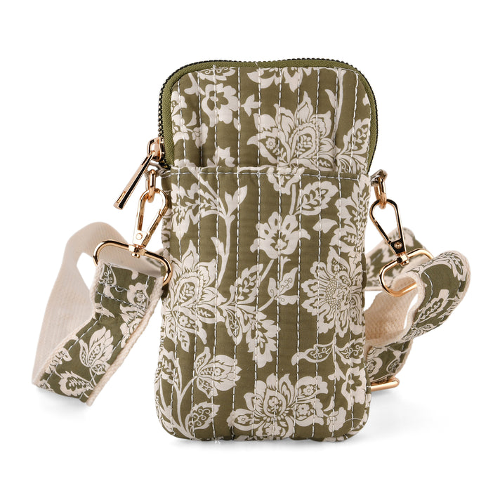 Flower Print Crossbody Phone Bag - Green 8556514 1