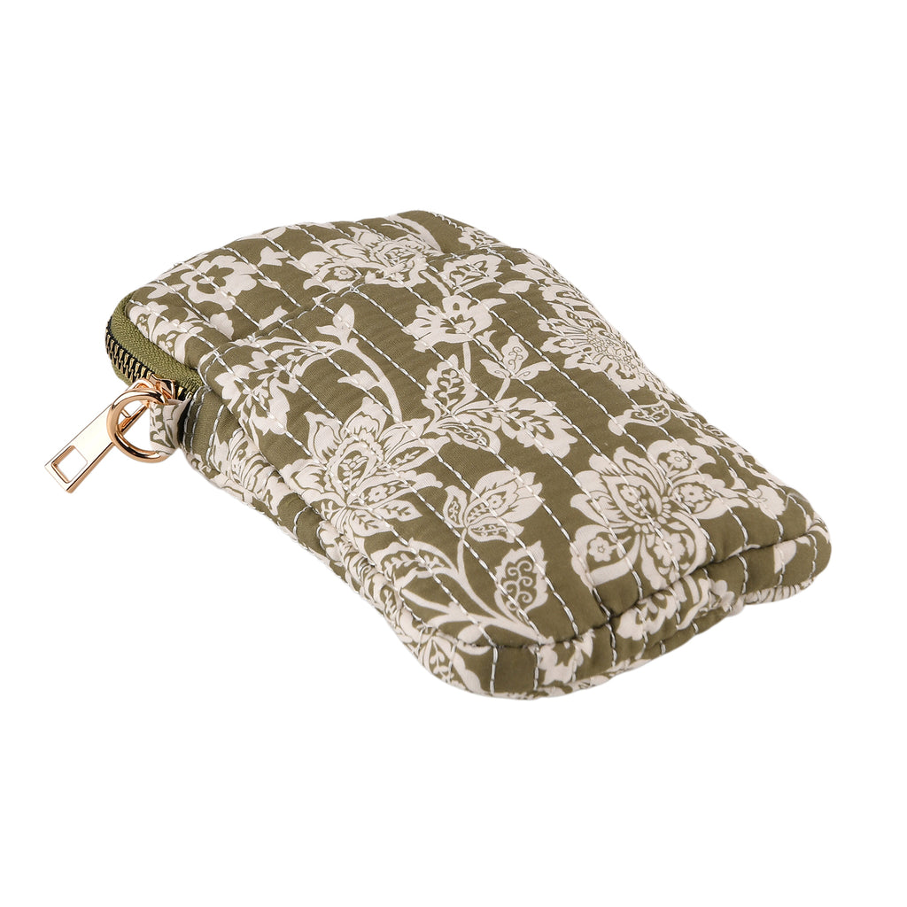 Flower Print Crossbody Phone Bag - Green_8556514_7