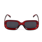 Retro Thick-Frame UV400 Protective Red Rectangle Sunglasses with the Box- Red_8556666_3