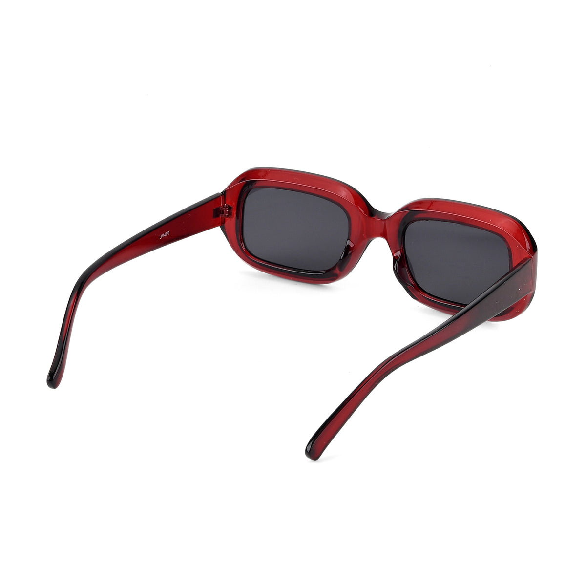 Retro Thick-Frame UV400 Protective Red Rectangle Sunglasses with the Box- Red V32521480 5