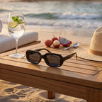 Retro Thick-Frame UV400 Protective Black Rectangle Sunglasses with the Box- Black_8556667_1