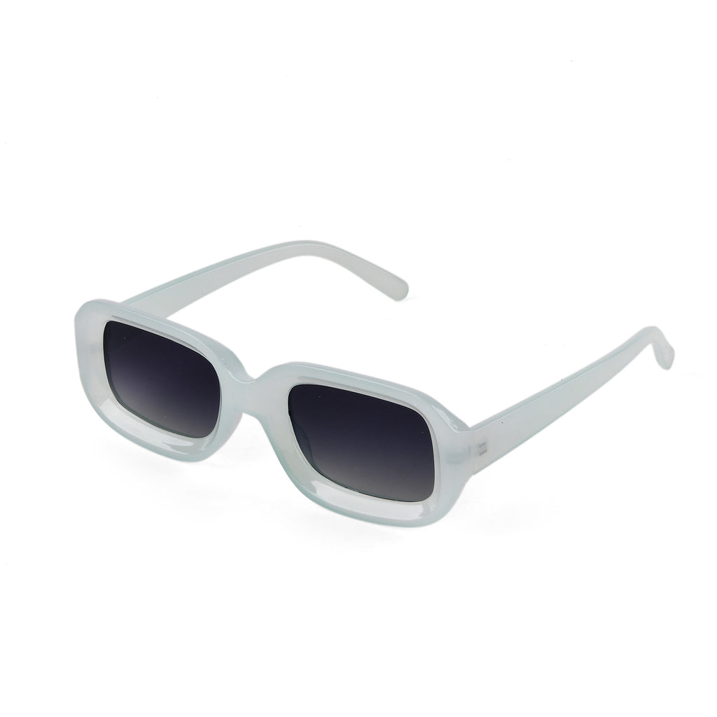 Retro Thick-Frame UV400 Protective Light Cyan Rectangle Sunglasses with the Box- Cyan_8556668