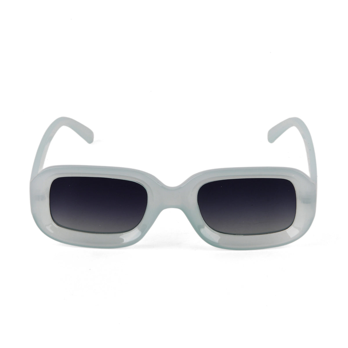 Retro Thick-Frame UV400 Protective Light Cyan Rectangle Sunglasses with the Box- Cyan V32519409 4