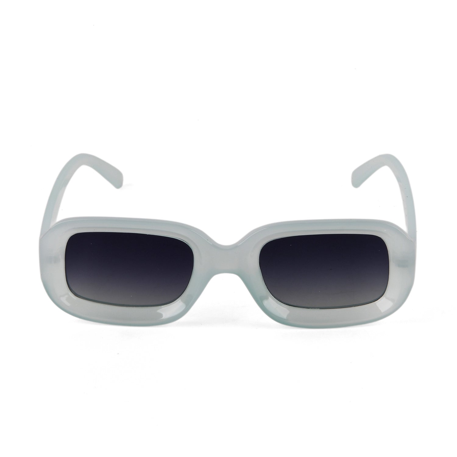 Retro Thick-Frame UV400 Protective Light Cyan Rectangle Sunglasses with the Box- Cyan V32519409 4