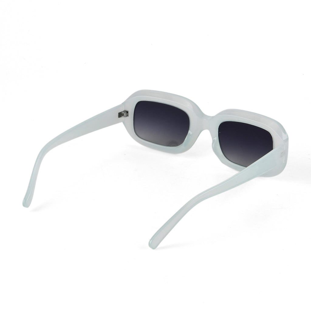 Retro Thick-Frame UV400 Protective Light Cyan Rectangle Sunglasses with the Box- Cyan_8556668_4