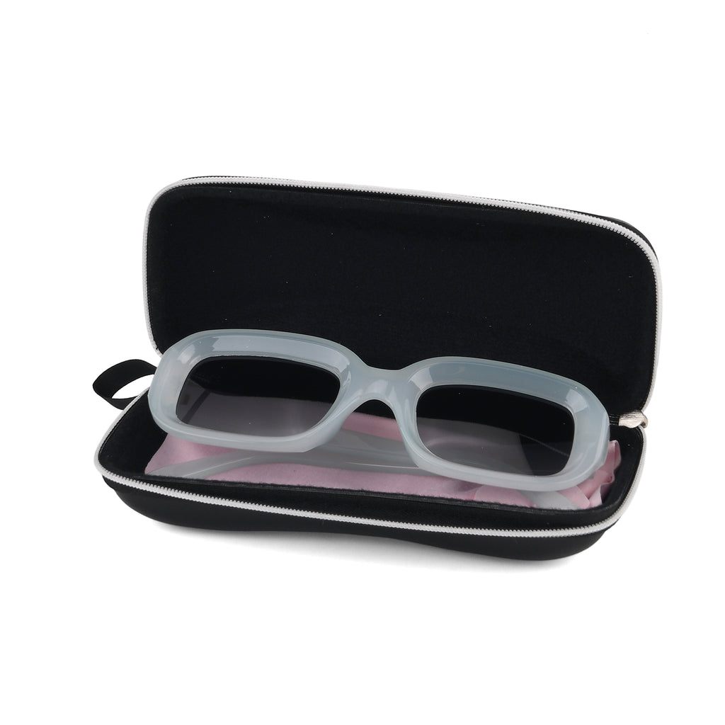Retro Thick-Frame UV400 Protective Light Cyan Rectangle Sunglasses with the Box- Cyan_8556668_6