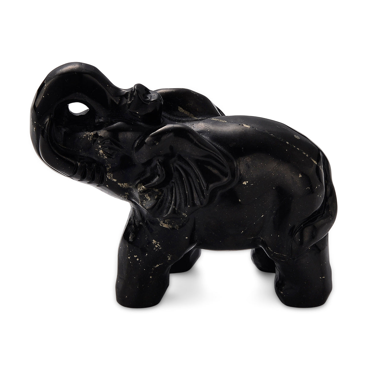 Natural Shungite Curved Elephant Symbolizing Wisdom, Strength, Protection &amp; Good Luck 575.00 Ct. 8556685 0