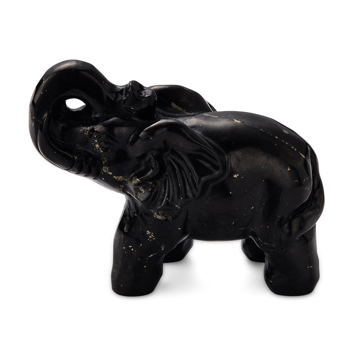 Natural Shungite Curved Elephant Symbolizing Wisdom, Strength, Protection &amp; Good Luck 575.00 Ct. 8556685 1