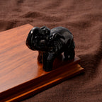 Natural Shungite Curved Elephant Symbolizing Wisdom, Strength, Protection & Good Luck 575.00 Ct._8556685_1