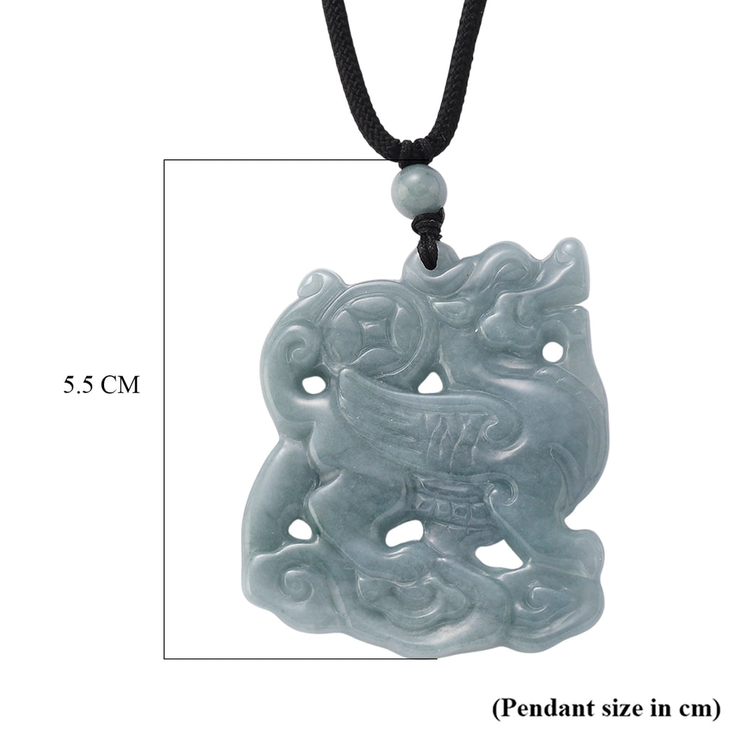Natural Olmec Jade Adjustable Mythical Creature Necklace (Size - 28) 83.00 Ct._8556714_5
