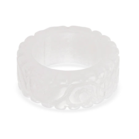 Natural White Jade Band Ring 38.00 Ct. 8556716 1