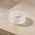 Natural White Jade Band Ring 38.00 Ct.