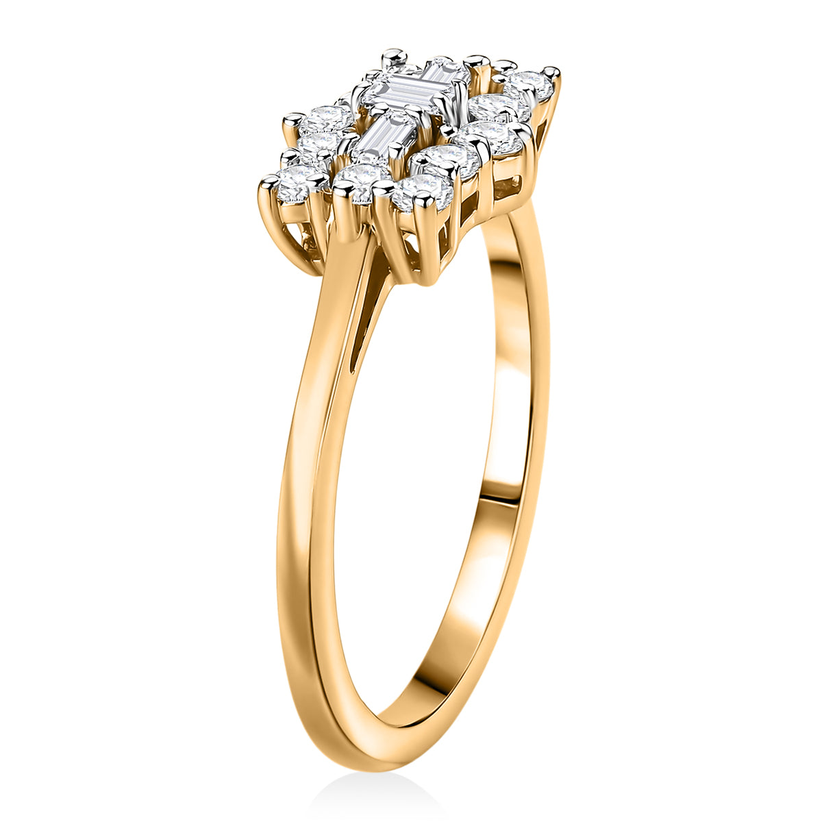 Royal Bali Collection - D'Joy Moissanite Boat Ring in 18K Vermeil Yellow Gold Plated Sterling Silver V32355570 4