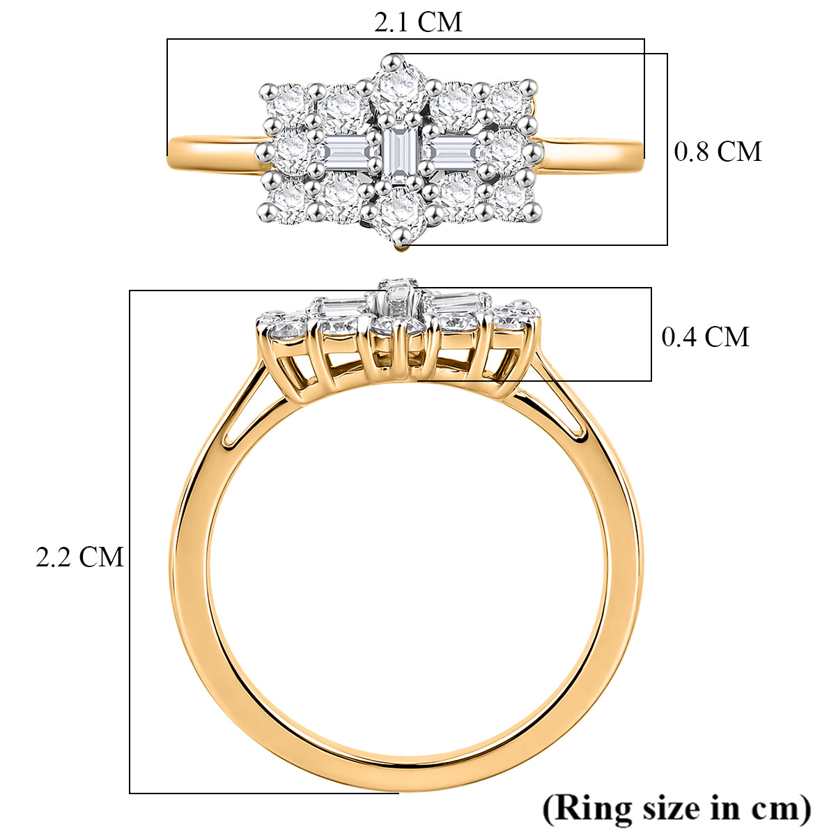 D'Joy Moissanite Boat Ring in 18K Vermeil Yellow Gold Plated Sterling Silver V32530582 6