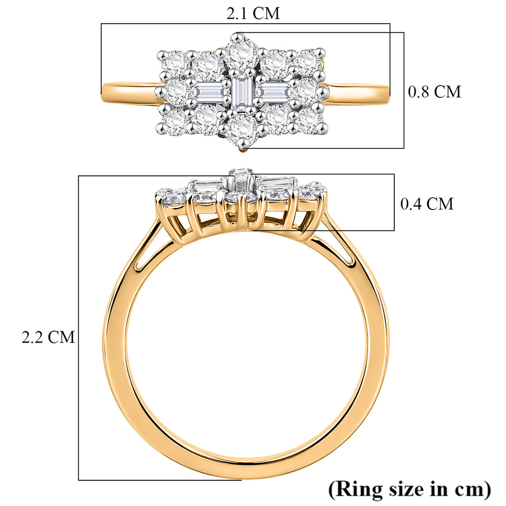 Royal Bali Collection - D'Joy Moissanite Boat Ring in 18K Vermeil Yellow Gold Plated Sterling Silver