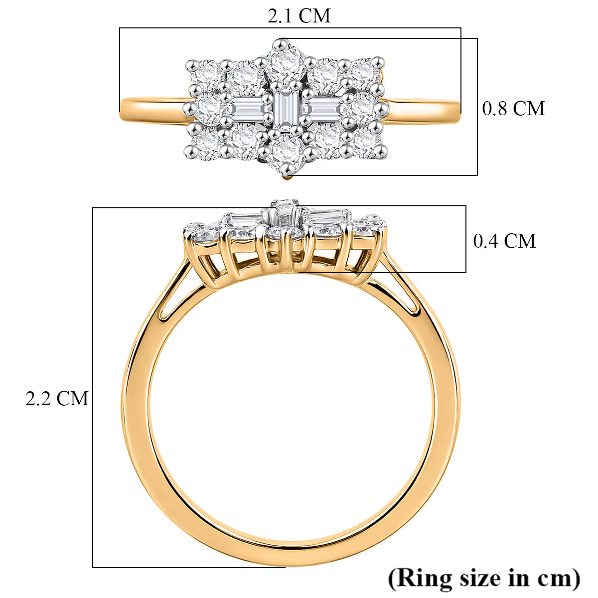 Royal Bali Collection - D'Joy Moissanite Boat Ring in 18K Vermeil Yellow Gold Plated Sterling Silver V32355570 6