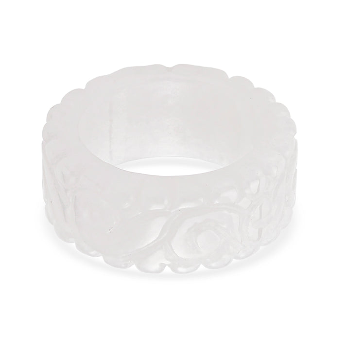 Natural White Jade Band Ring 38.00 Ct. 8556746 1