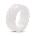 Natural White Jade Band Ring 38.00 Ct.