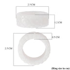 Natural White Jade Band Ring 38.00 Ct.