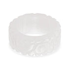 Natural White Jade Band Ring 38.00 Ct.
