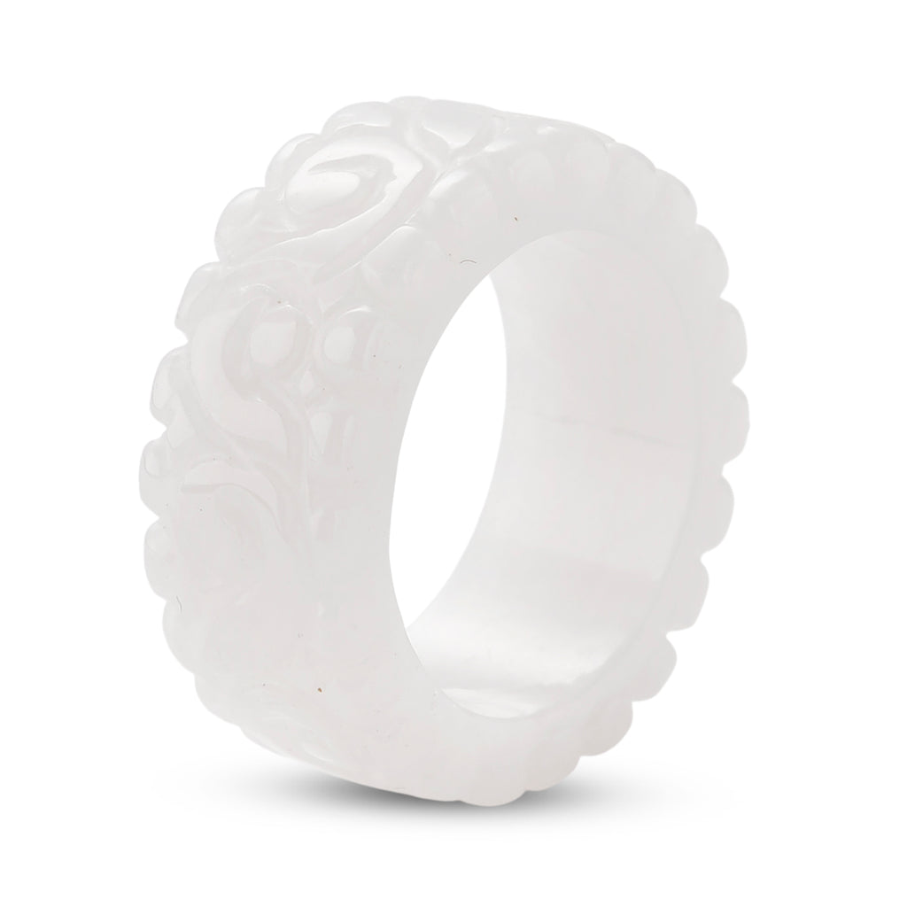 Natural White Jade Band Ring 38.00 Ct._8556748_3
