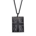 Natural Shungite Adjustable Union Jack design Necklace (Size - 28) 90.00 Ct._8556750
