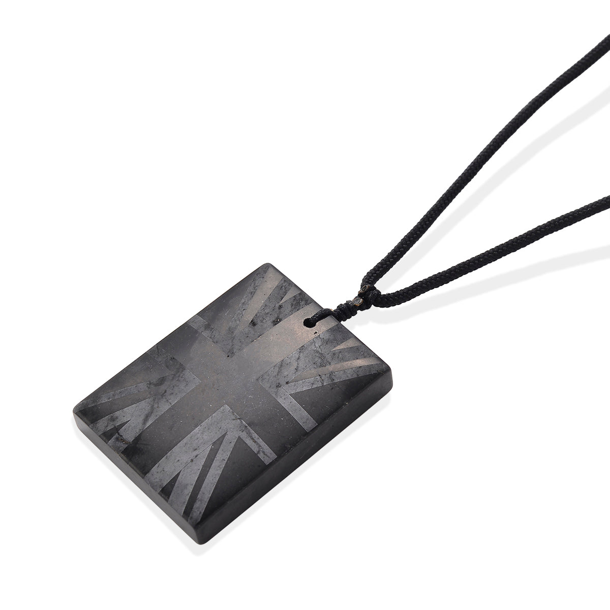 Natural Shungite Adjustable Union Jack design Necklace (Size - 28) 90.00 Ct. 8556750 4