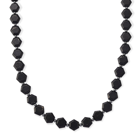 Shungite &amp; Hematite Beads Necklace (Size - 20) with Magnetic Clasp 280.00 Ct. 8556751 1