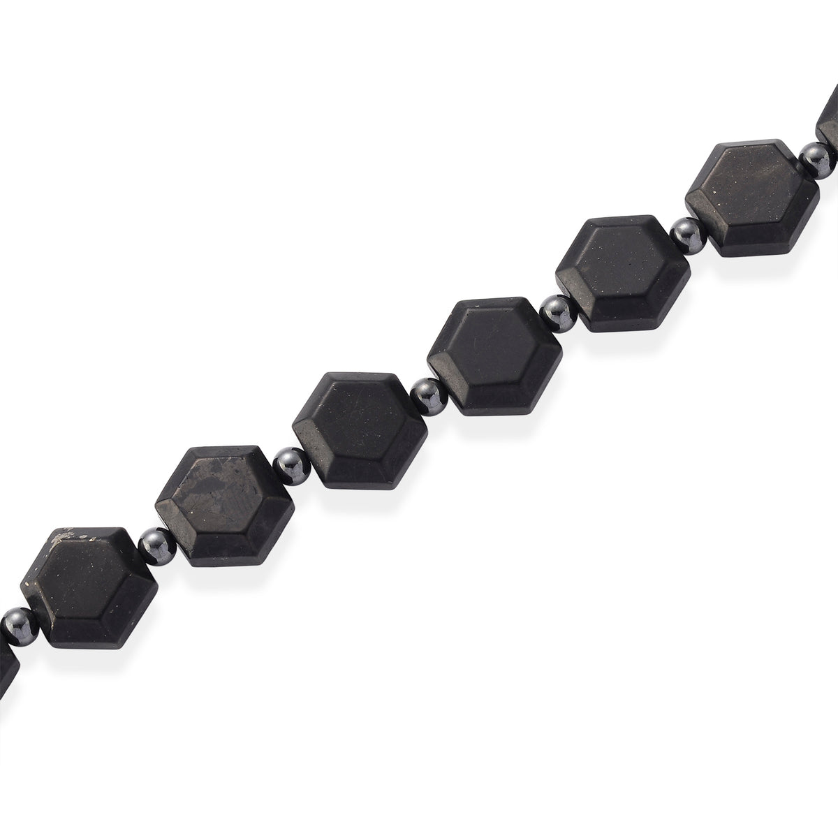Shungite &amp; Hematite Beads Necklace (Size - 20) with Magnetic Clasp 280.00 Ct. 8556751 4