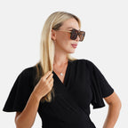 Trendy Oversized Square UV400 Polarised Sunglasse - Leopard Brown_8556779_2