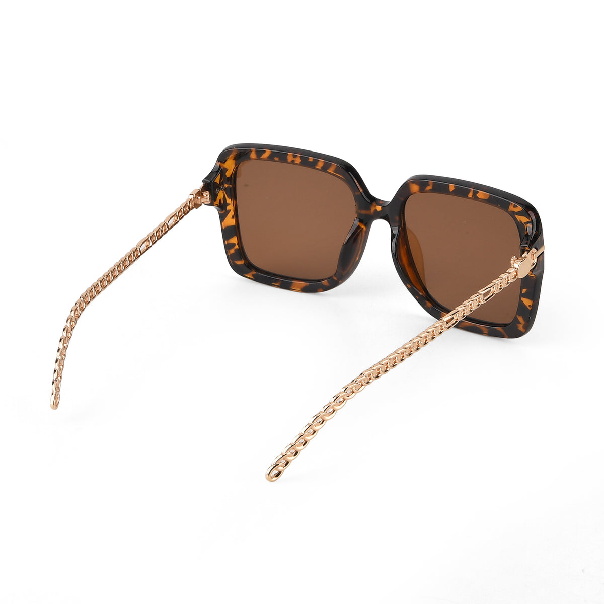 Trendy Oversized Square UV400 Polarised Sunglasse - Leopard Brown V32610226 5