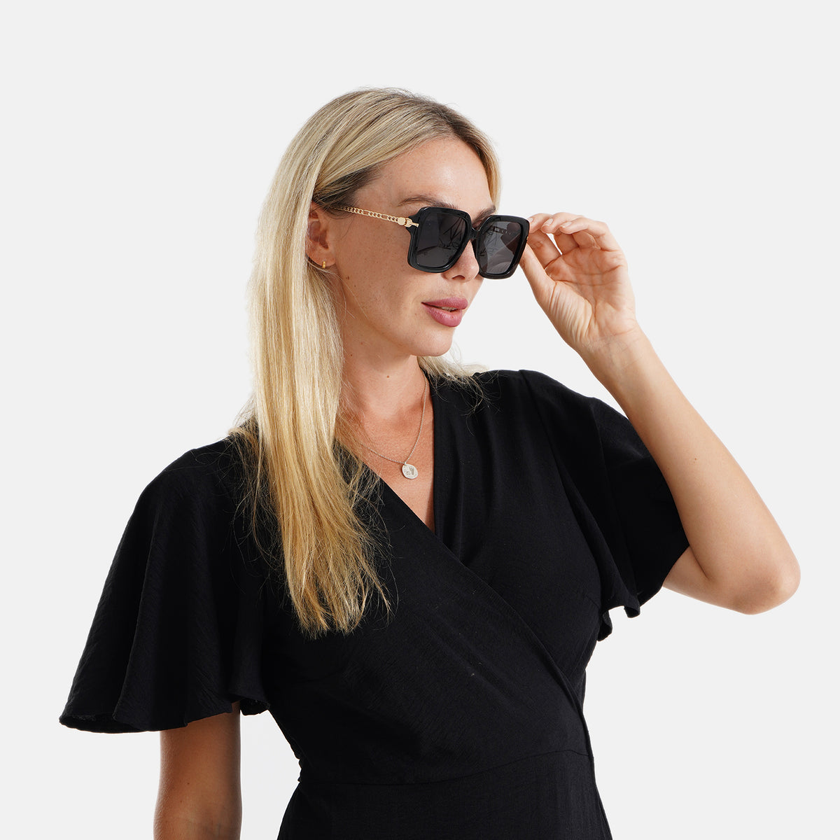 Trendy Oversized Square UV400 Polarised Sunglasse - Black V32647525 2