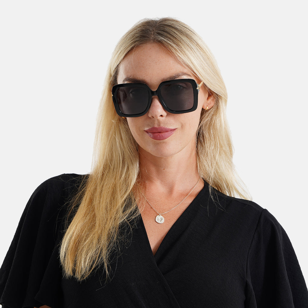 Trendy Oversized Square UV400 Polarised Sunglasse - Black_8556780_2
