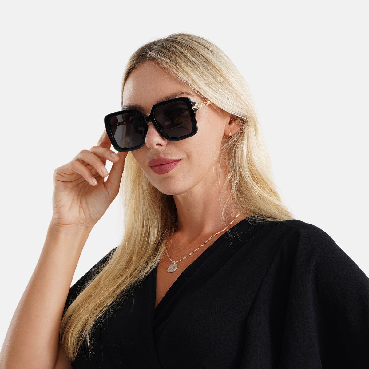 Trendy Oversized Square UV400 Polarised Sunglasse - Black V32647525 4