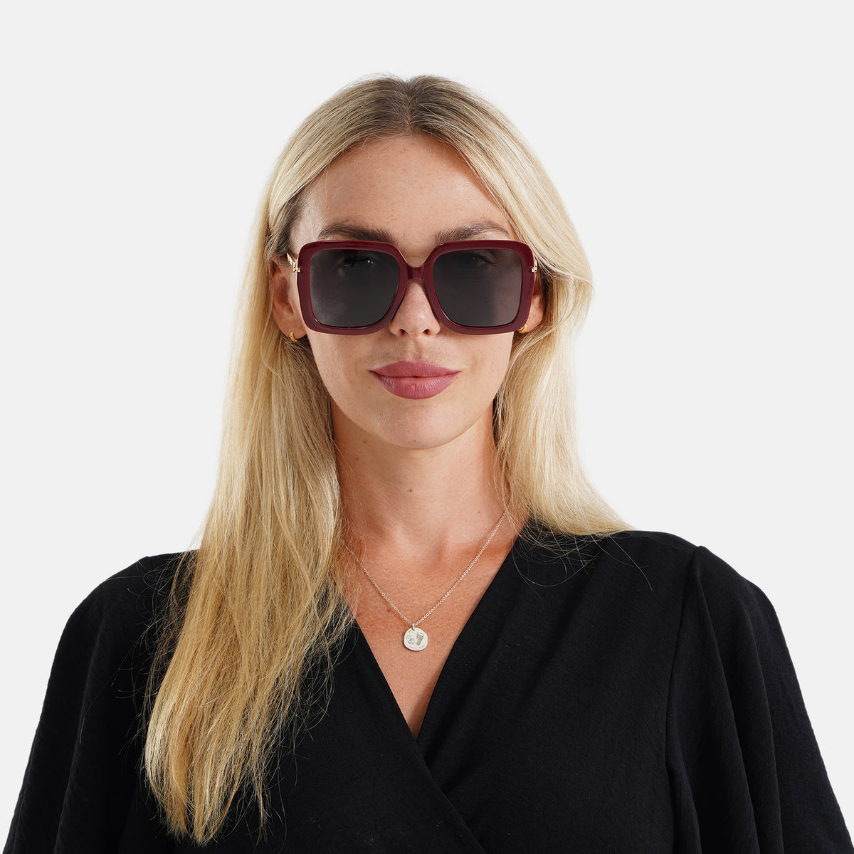 Trendy Oversized Square UV400 Polarised Sunglasse - Maroon 8556781 3