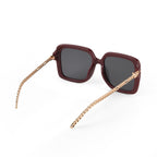 Trendy Oversized Square UV400 Polarised Sunglasse - Maroon_8556781_5