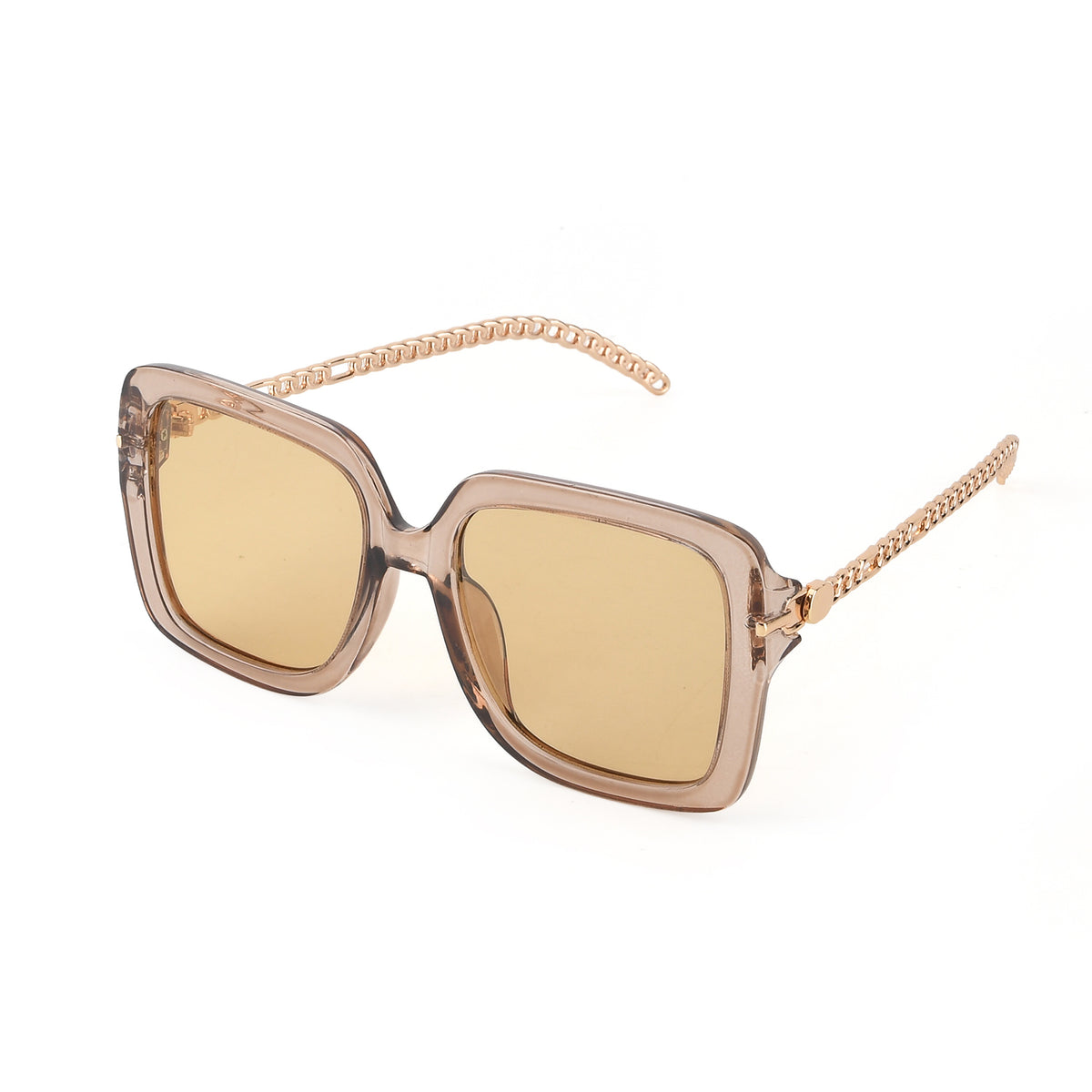 Trendy Oversized Square UV400 Polarised Sunglasse - Light Gold V32609842 0