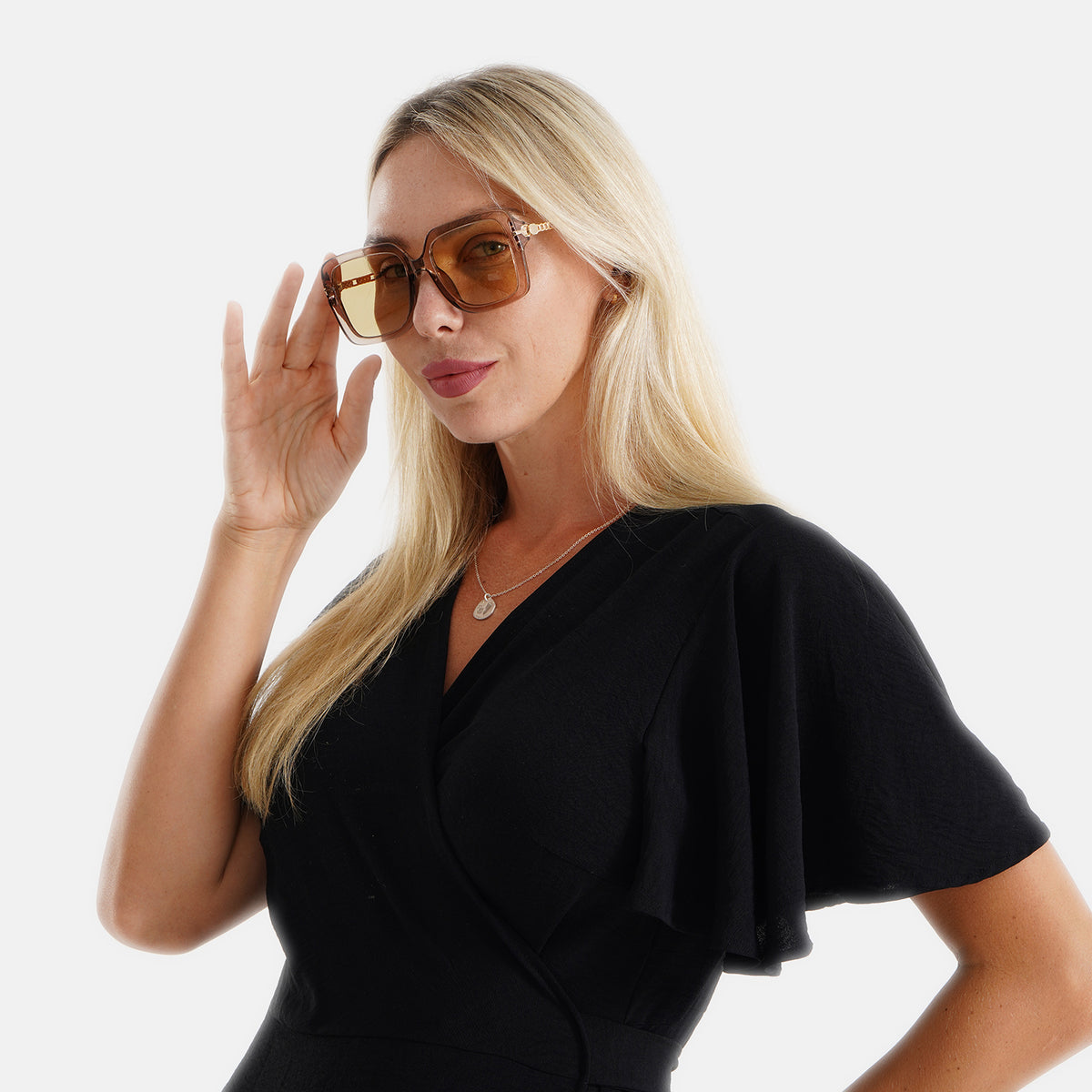 Trendy Oversized Square UV400 Polarised Sunglasse - Light Gold V32609842 2