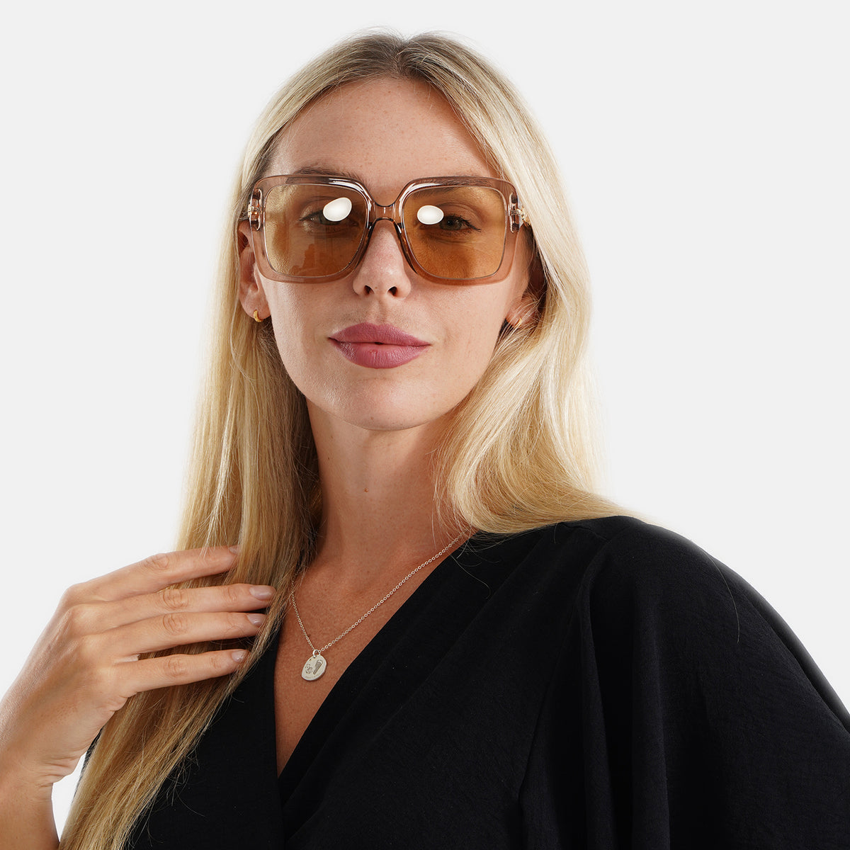 Trendy Oversized Square UV400 Polarised Sunglasse - Light Gold V32609842 3