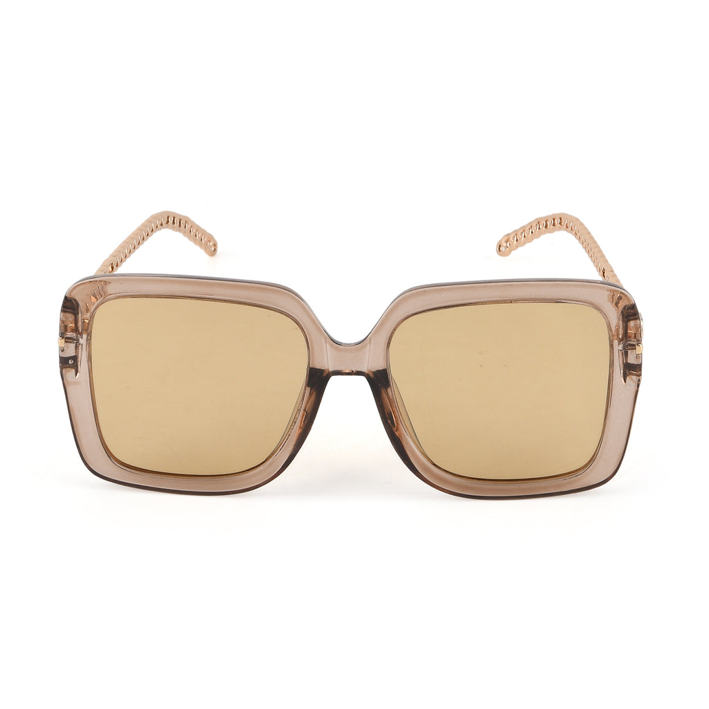 Trendy Oversized Square UV400 Polarised Sunglasse - Light Gold_8556782_4
