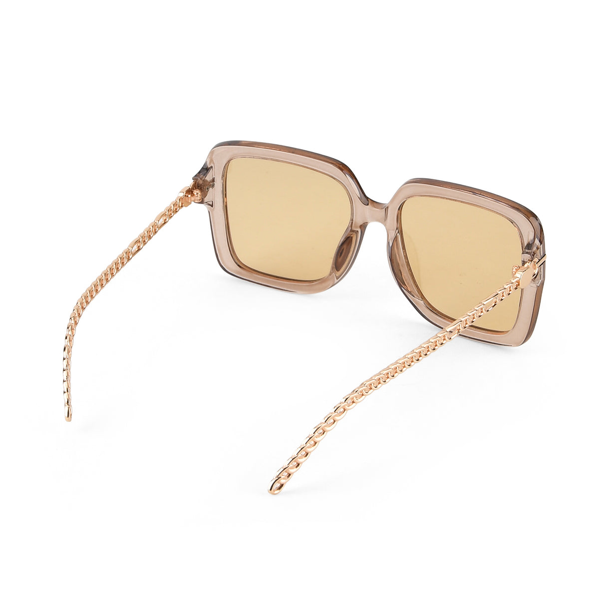 Trendy Oversized Square UV400 Polarised Sunglasse - Light Gold V32609842 5