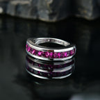 D'Joy - Radiant Ember Garnet Half Eternity Band Ring in Rhodium Overlay Sterling Silver 2.03 Ct._8557001_2