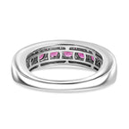 D'Joy - Radiant Ember Garnet Half Eternity Band Ring in Rhodium Overlay Sterling Silver 2.03 Ct._8557001_4